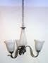 NEW 3 LIGHT VALENCIA ALABASTER CHANDELIER W/ SHADES HANGING LIGHT FIXTURE