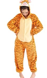 Qiyun Adult Kid Unisex Tigger Tiger Animal Sleepwear Kigurumi Costume Pajamas