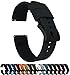 Barton Elite Silicone Watch Bands - Black Buckle Quick Release - Choose Strap Color & Width - Black 22mm