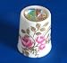 Porcelain China Collectable Thimble - Pink & Gold with Swarovski Crystal -- Free Gift Box