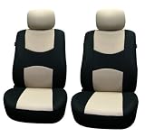 Universal Car Seat Cover Two Front Seat Cover Airbag Compatible, Airbags Ready, Front Seat Cover Fb051 Beige/black Front