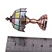 Bronze MetalLED Desk Lamp Model with Multicolor Umbrella Shape Lampshade 1:12 Dollhouse Miniature
