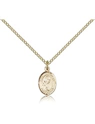 Free Engraving Included Medal-Gold Filled St. Saint Philomena Pendant 1/2 x 1/4" 9077GF--w/18" Chain w/Box Children