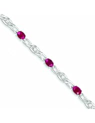 Genuine 14K White Gold White Gold Diamond And Ruby Bracelet 5 Grams Of Gold 100% Satisfaction Guaranteed.