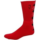 Nba Logo Argyle Crew Sock - Red/Black Large