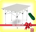 EARTH 6-PERSON DELUXE ROLL UP TABLE -- FREE XMAS GIFT WRAP -- w/ Roll up Design -- EXTRA LARGE Size -- STRONGER Anodized Aluminum Frame -- CONVENIENT Roll up Design with Carry Bag -- FAST Set Up