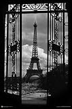 EIFFEL TOWER THROUGH GATE - 24x36 - ART PRINT / POSTER