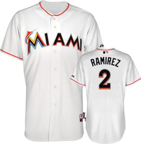 Hanley Ramirez Jersey: Miami Marlins #2 Home White Authentic Cool Baseâ