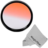 58MM Goja Graduated Orange (Warming) Lens Color Filter for DSLR Cameras + Premium MagicFiber Microfiber Cleaning Cloth