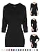 SATINA 3/4 Sleeve Dolman Tunic Top – Crew Neck Long Shirt – Many Colors & Sizes (XX-Large, Black)