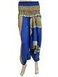 New Dark Blue Womens Bohemian Capri Baggy Yoga Hippy Genie Aladdin Harem Pants 38"