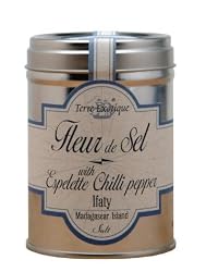 Terre Exotique Kerex Fleur de Sel from Madagascar with Chili chillies Espelette chili pepper 3.2 oz