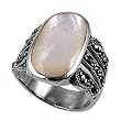 Sterling Silver Marcasite Rings with Mother of Pearl - Sizes: 6-10