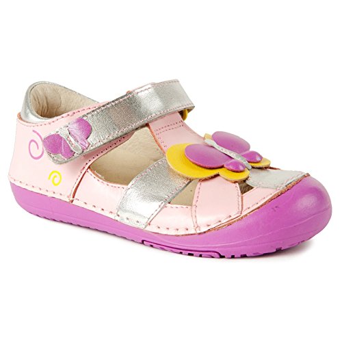 Momo Baby Girls First Walker/Toddler Butterfly Mary Jane Leather Sandals