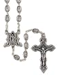Boxed Metal Rosary - Divine Mercy - 4mm Metal Beads - 22" Silver Tone Chain - IMPORTED FROM ITALY