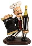 IMAGE OF Decorative Polystone Chef Wine Holder