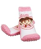 Skidders Nickelodeon Dora The Explorer Kids Slip-Resistant Indoor Outdoor Slip-On Hybrid Shoes with Socks
