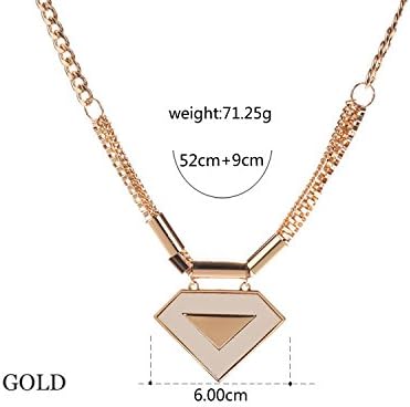 Long Chain Triangle Pendant Statement Necklace for Women Men Popular Multi Layer Jewelry Ornament