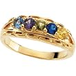 14K Yellow or White Gold Mother's Ring - 5 Stone