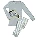 Papallou Boys Zebra Print Pajama Set, 100% Cotton, Grey, 4T
