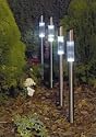 Set of 4 stainless steel solar post lights
