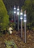 Set of 4 stainless steel solar post lights