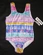 Girls U-Back 1 Pc Swimsuit Blue Rashguard Print (Sizes 4-16)