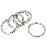 uxcell　リング溶接　溶接Oリング　ステンレス鋼　シルバートーン　バッグキーホルダーキーホルダー用　5個　3mmx30mm