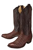 Resistol Ranch 'M3166' Crocodile Belly Cowboy Boots Mens - Cigar