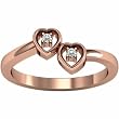14K Rose Gold Diamond Heart Promise Ring - 0.08 Ct.