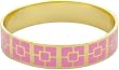 Trina Turk Enamel Brick Gold And Hot Pink Bangle Bracelet