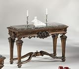 Old World Dark Brown Stone Sofa Table