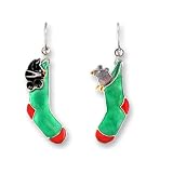 Clearly Charming Christmas Pals Silver and Enamel Earrings