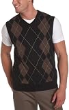 Geoffrey Beene Men's Argyle Panel Sweater Vest, Black, X-Large