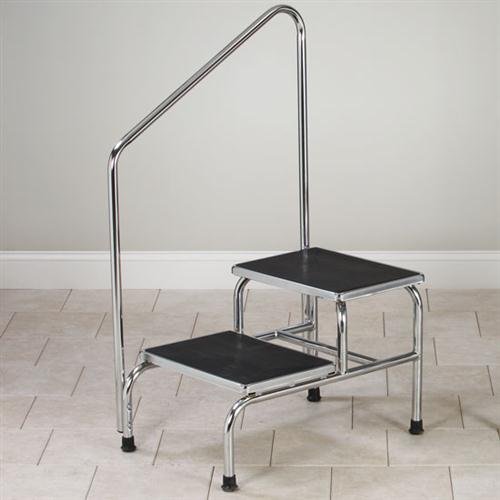 Chrome-twostep-step-stool-with-handrail