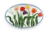 Peggy Karr Tulips 18-Inch Oval Serving Platter