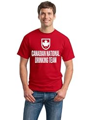 Apparel: CANADIAN NATIONAL DRINKING TEAM Adult Unisex T-shirt / Funny Canada / Canuck Beer Shirt