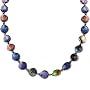 Sterling Silver Black Coin and Freshwater Cultured Pearl Necklace (3-12mm), 18"+2" Extender