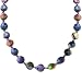 Sterling Silver Black Coin and Freshwater Cultured Pearl Necklace (3-12mm), 18+2 Extender