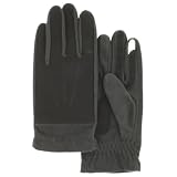 Isotoner - Gants homme - Gants Smartouch compatibles écran tactile - Peau de pêche doublé polaire - Noir - TU