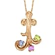 14K Rose Gold Mother's Pendant - 3 Gemstone -- YOU CHOOSE THE COLORS!