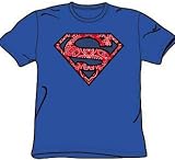 Superman PAISLEY SHIELD Logo Adult Royal Blue T-shirt Tee Shirt