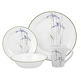 Corelle Impressions 16-Piece Set, Service for 4, includes 4each 10-1/4-inch Dinner Plates, 7-1/4-inch Salad Plates, 18-ounceSoup/Cereal Bowls, 10-ounce Stoneware Mugs, Shadow Iris