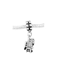 Sterling Silver Three Dimensional Caboose Dangle Bead Charm