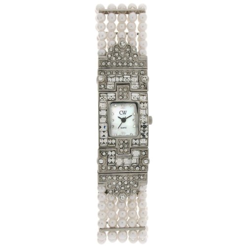 Charles Winston Collection Women's Deco Pearl Watch #WS0289-CZ-PRL