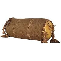 RuLu 84201 Decorative Bolster Tuscany Pillow with Tassel Fringe, 7-Inch by 15-Inch