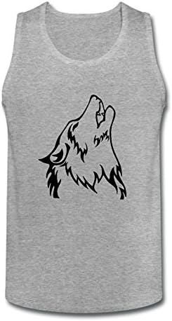 SCShirt Men's Wolf Howl Tribal Tattoo Tank Tops