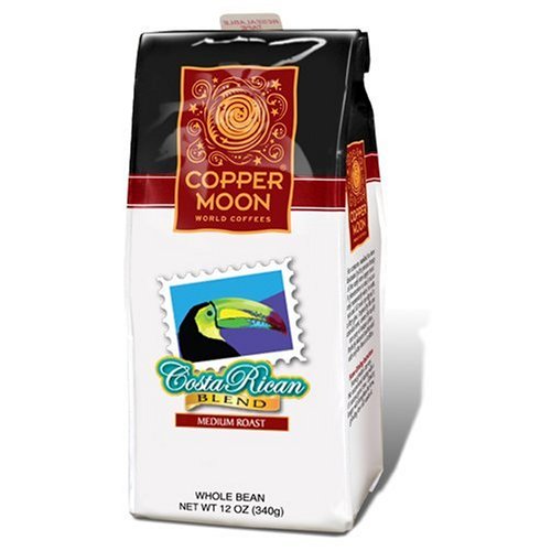 Copper Moon Costa Rican Coffee, Whole Bean, 12-Ounce Bags (Pack of 3) by Copper Moon