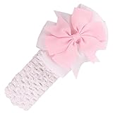 Tonsee ベビー ガールズ ヘッドバンド 可愛い ちょう結び ヘアアクセサリー ストレッチ ヘアバンド (ホワイト)