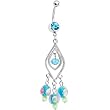 Aqua Gem Anastasia Chandelier Belly Ring